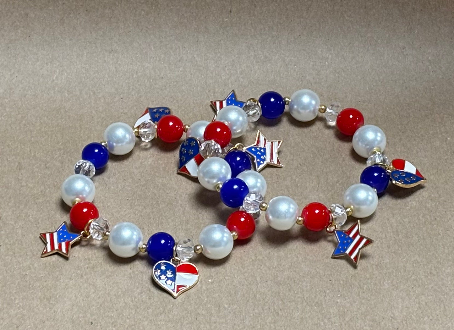 American Heart Charm Stretch Bracelet