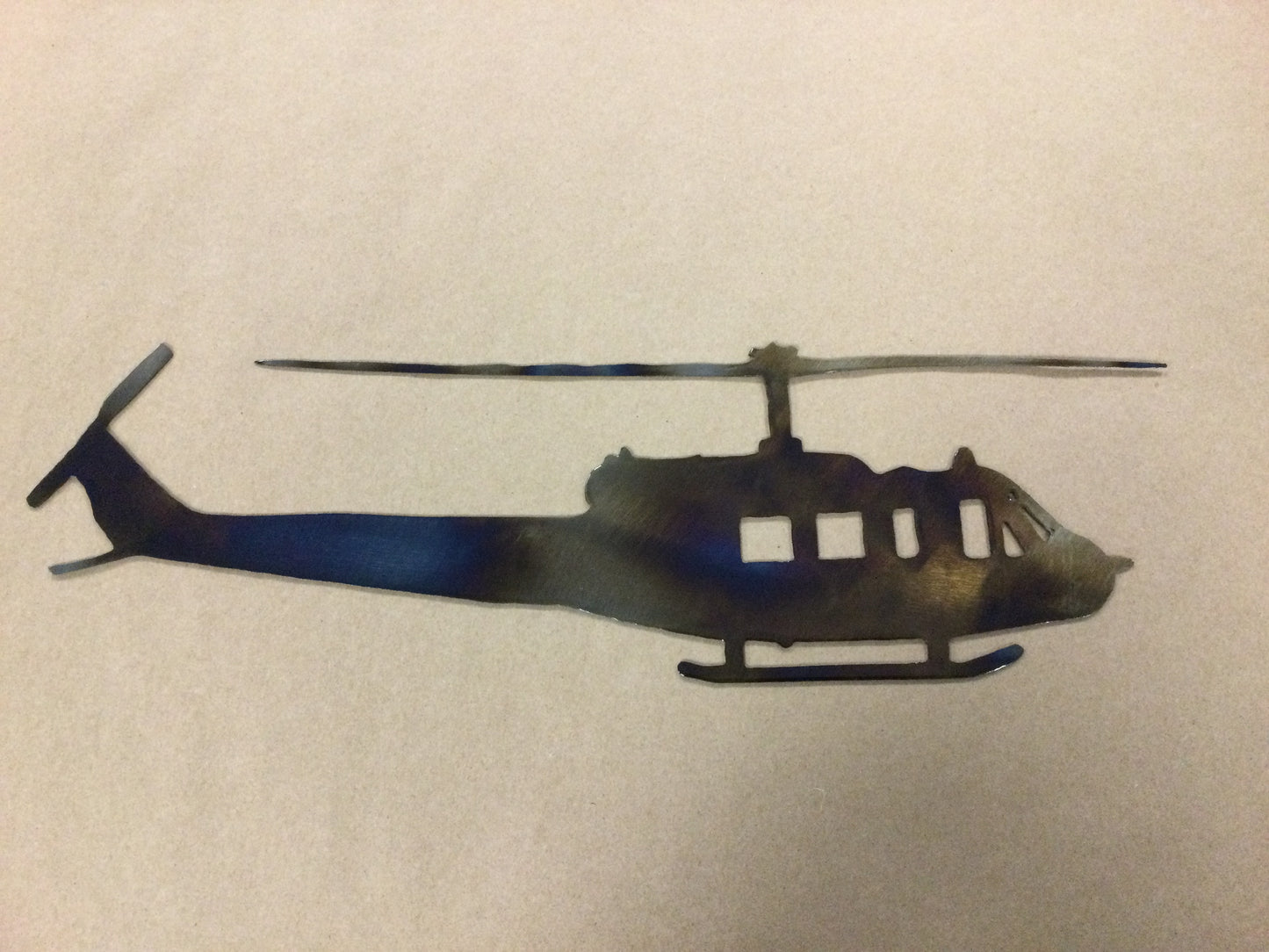 UH-1 Huey Helicopter Silhouette - Metal