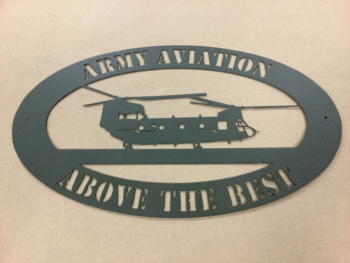CH-47 Chinook Helicopter in Oval - ATB Metal
