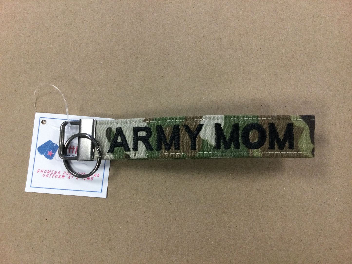 Army Mom Wristlet Keychain