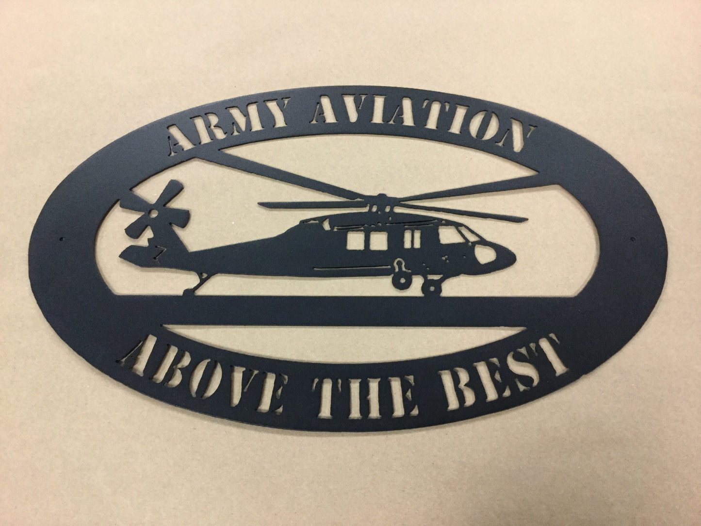 UH-60 Black Hawk Oval - ATB Metal Wall Art