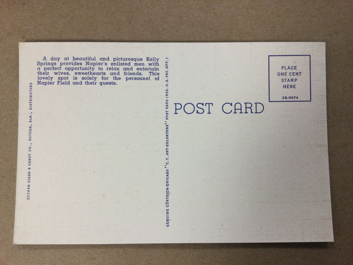 VINTAGE- Post Card - Scenes at Kelly Springs, Napier Field, Dothan, AL
