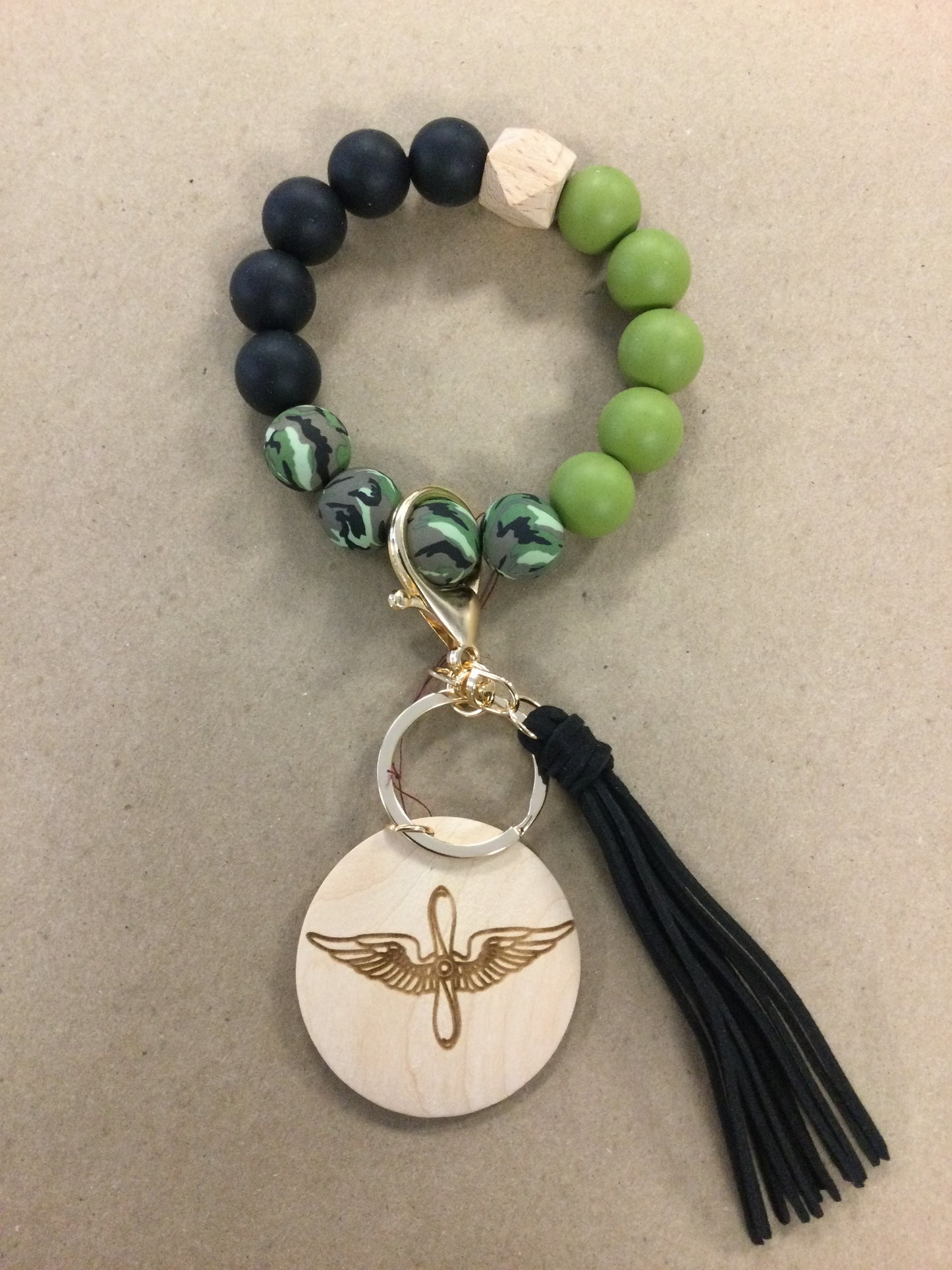 Army Aviation Silicone Wristlet Key Chain