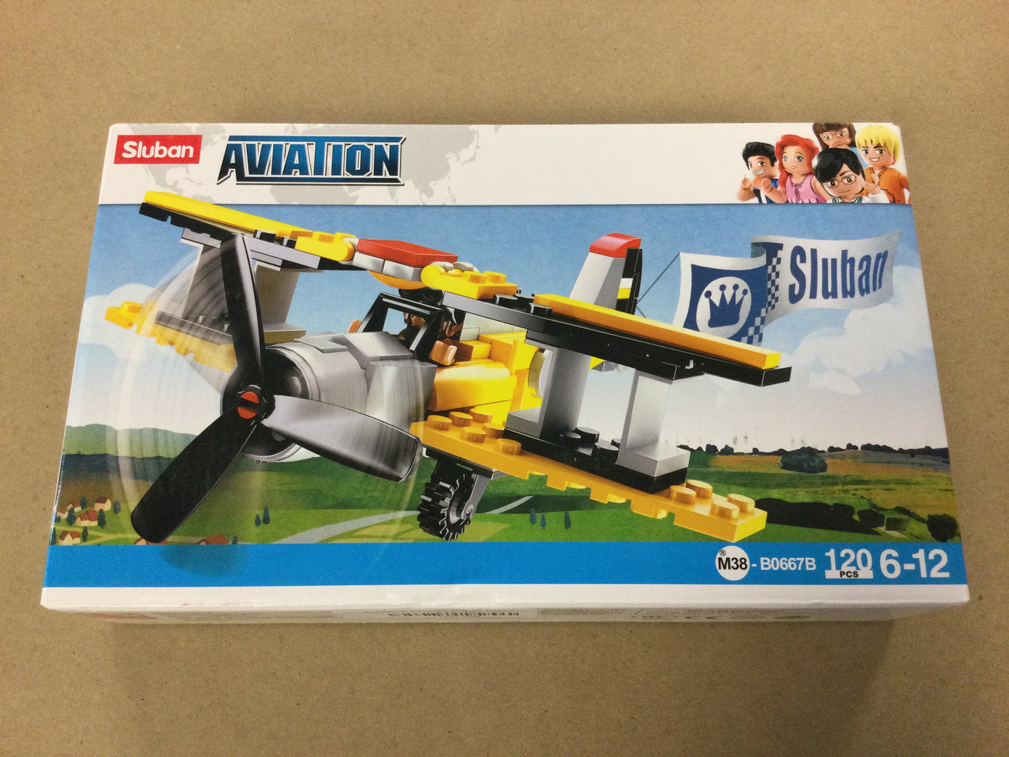 Building Blocks Yellow Biplane Kit