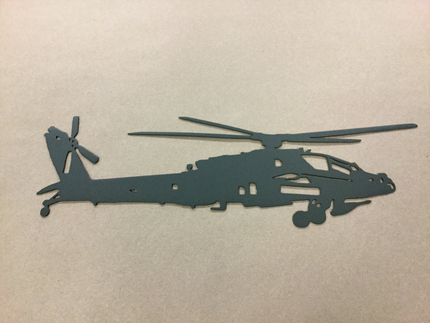 AH-64 Apache Helicopter Silhouette - cut steel wall art