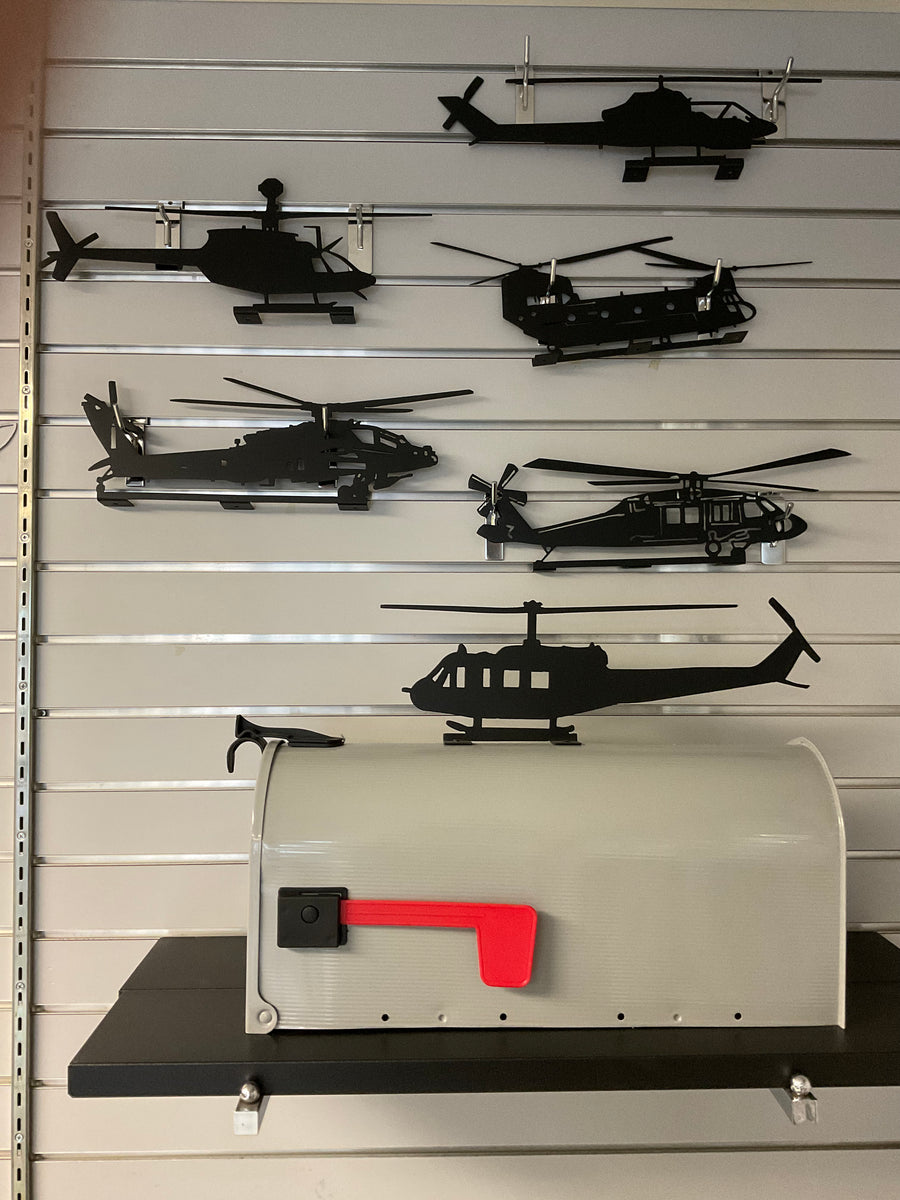 UH-1 Huey Helicopter Silhouette Mailbox Topper - Metal – Aviation Museum  Gift Shop