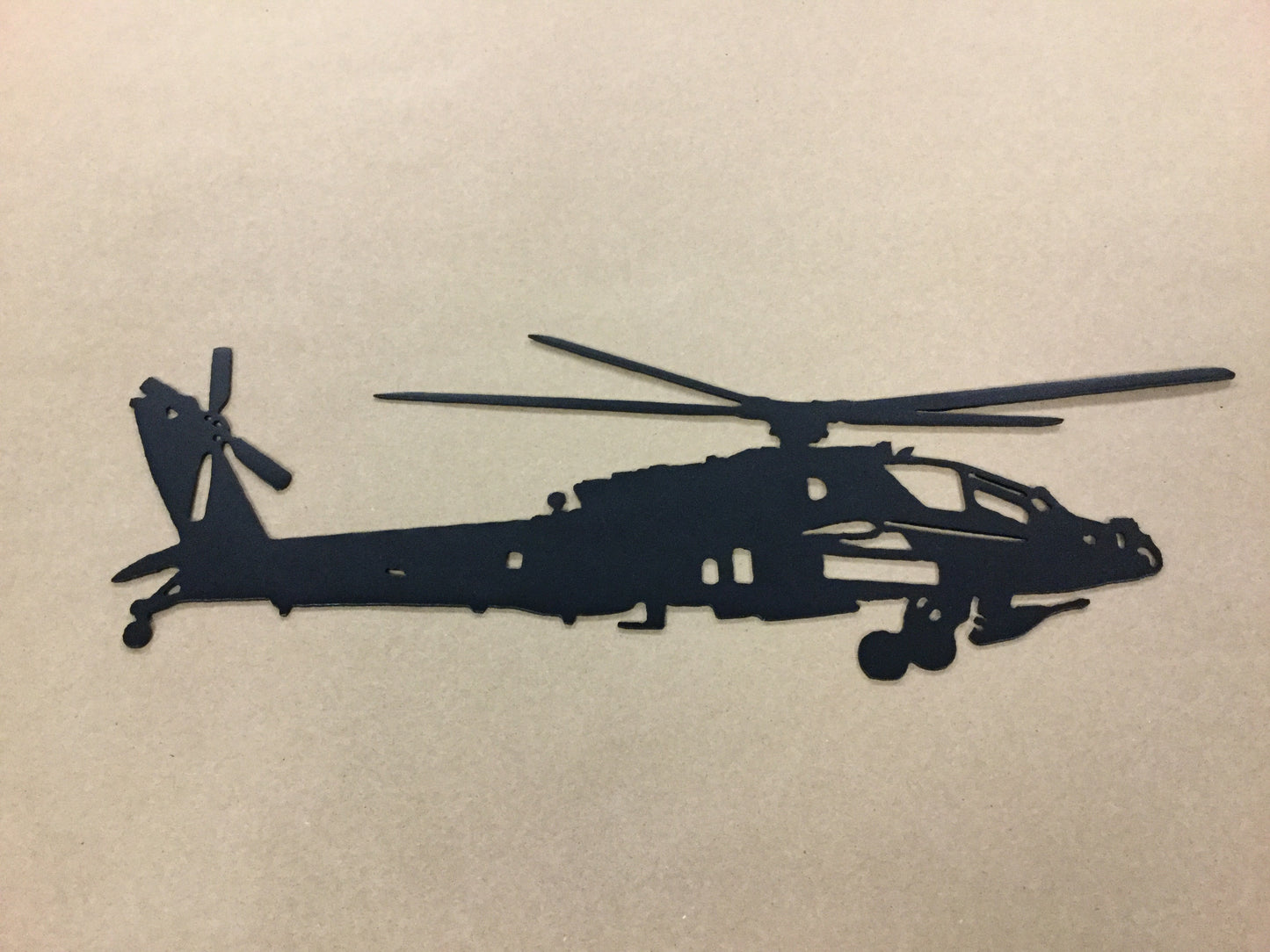 AH-64 Apache Helicopter Silhouette - cut steel wall art