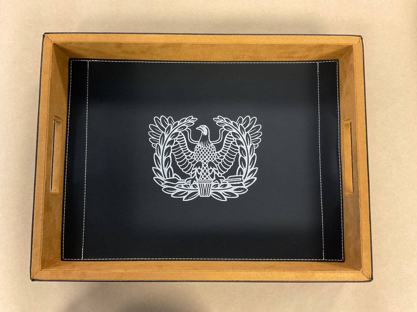 Leatherette Serving Tray - Warrant Insignia