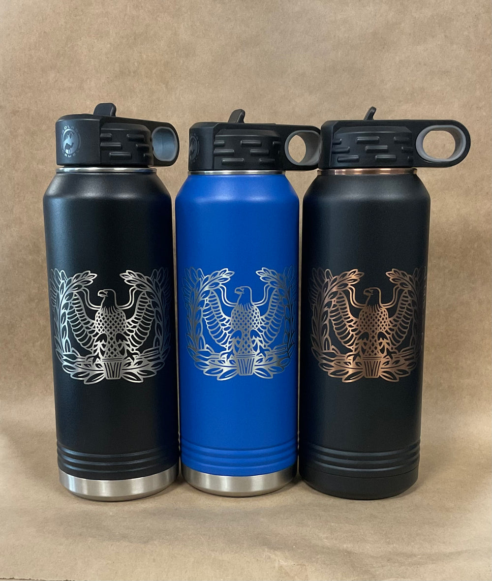 32oz Water Bottle with etched Warrant Insignia