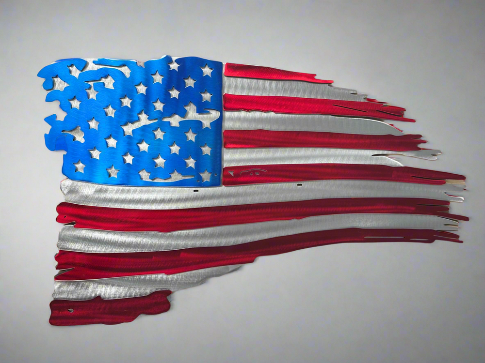 Red, White and Blue Flag  Metal Wall Art