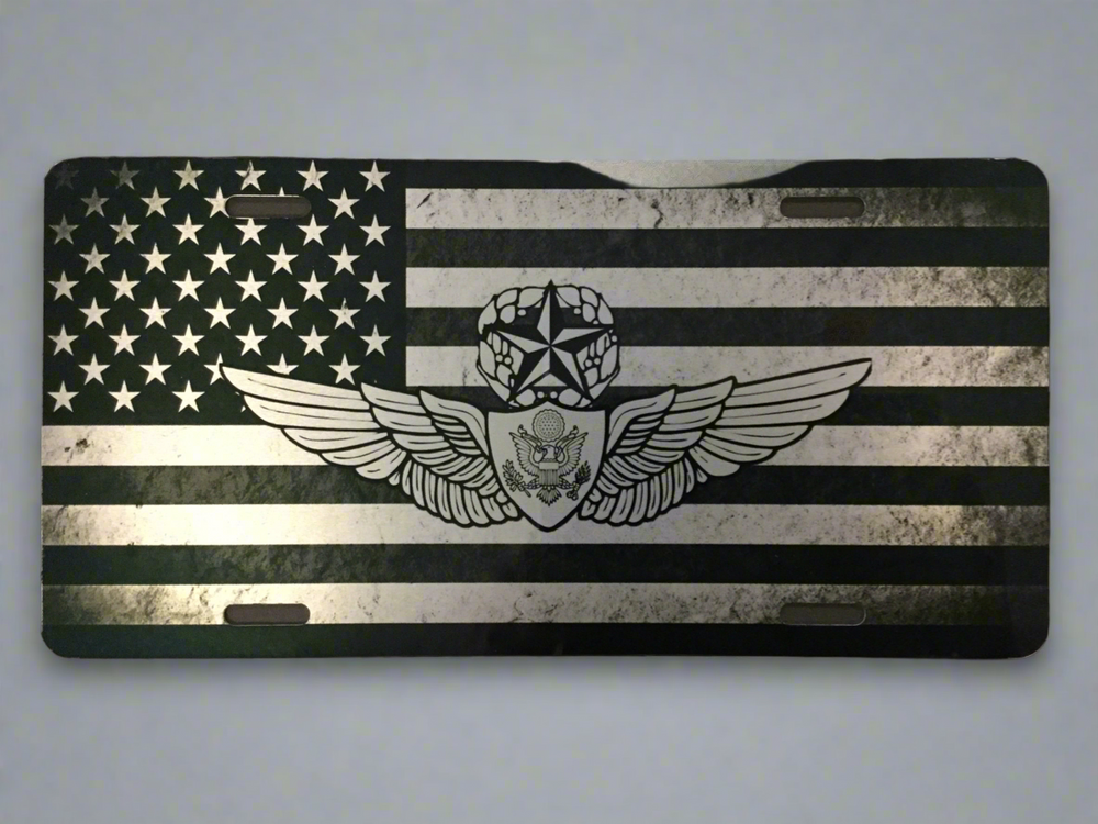 Master Crew Wing with Flag License Plate