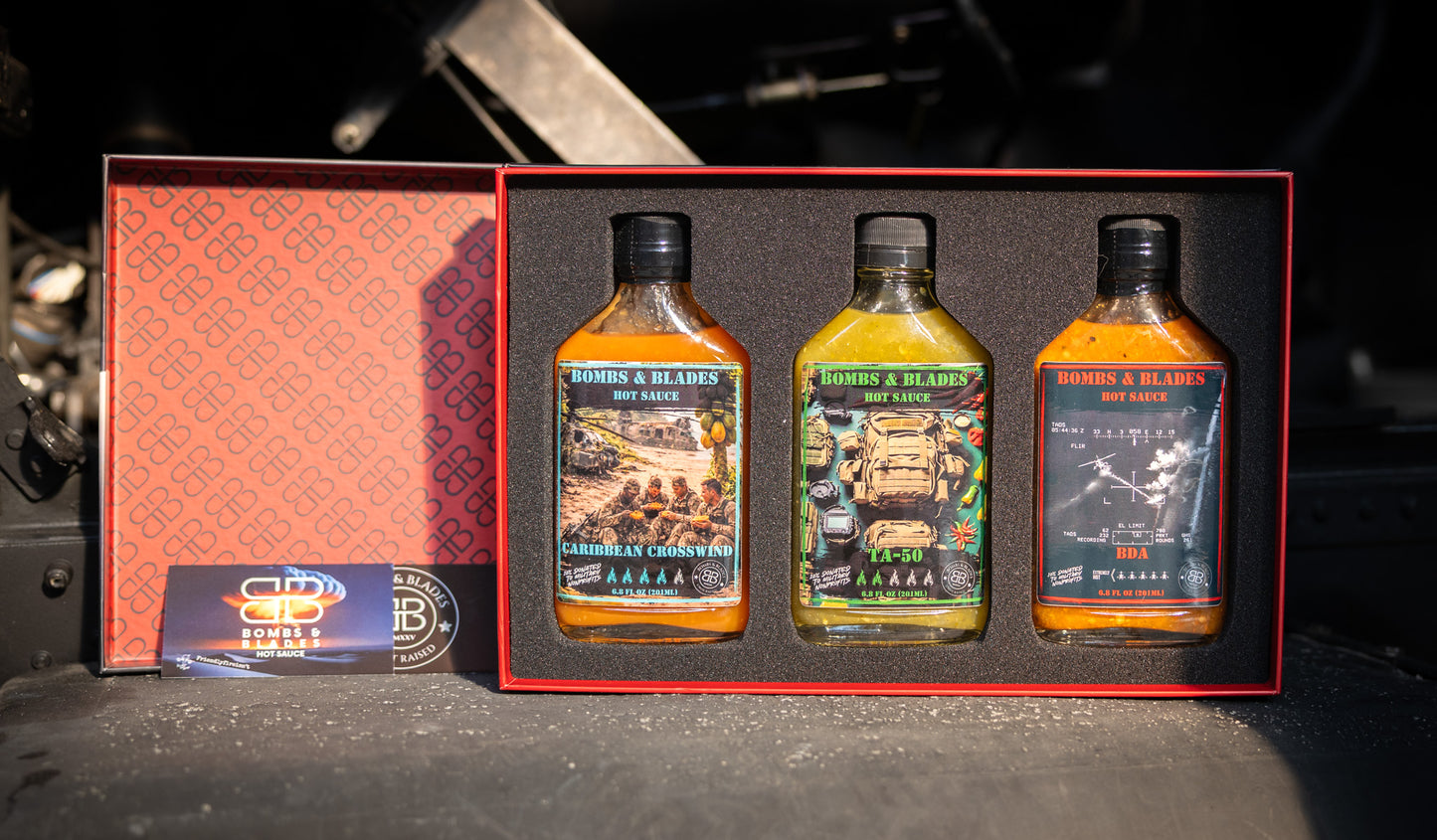 
                  
                    Trio hot sauces with case
                  
                