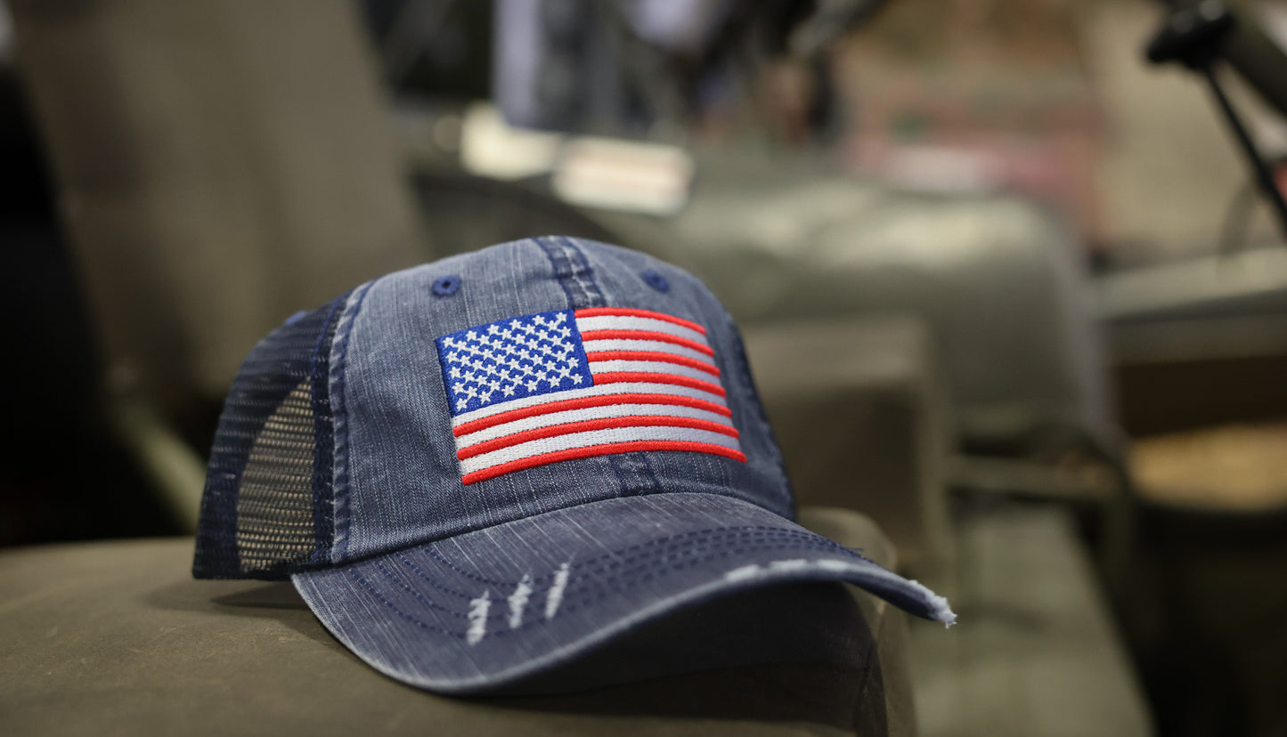 
                  
                    Red, White, Blue Flag Blue Mesh Ball Cap
                  
                