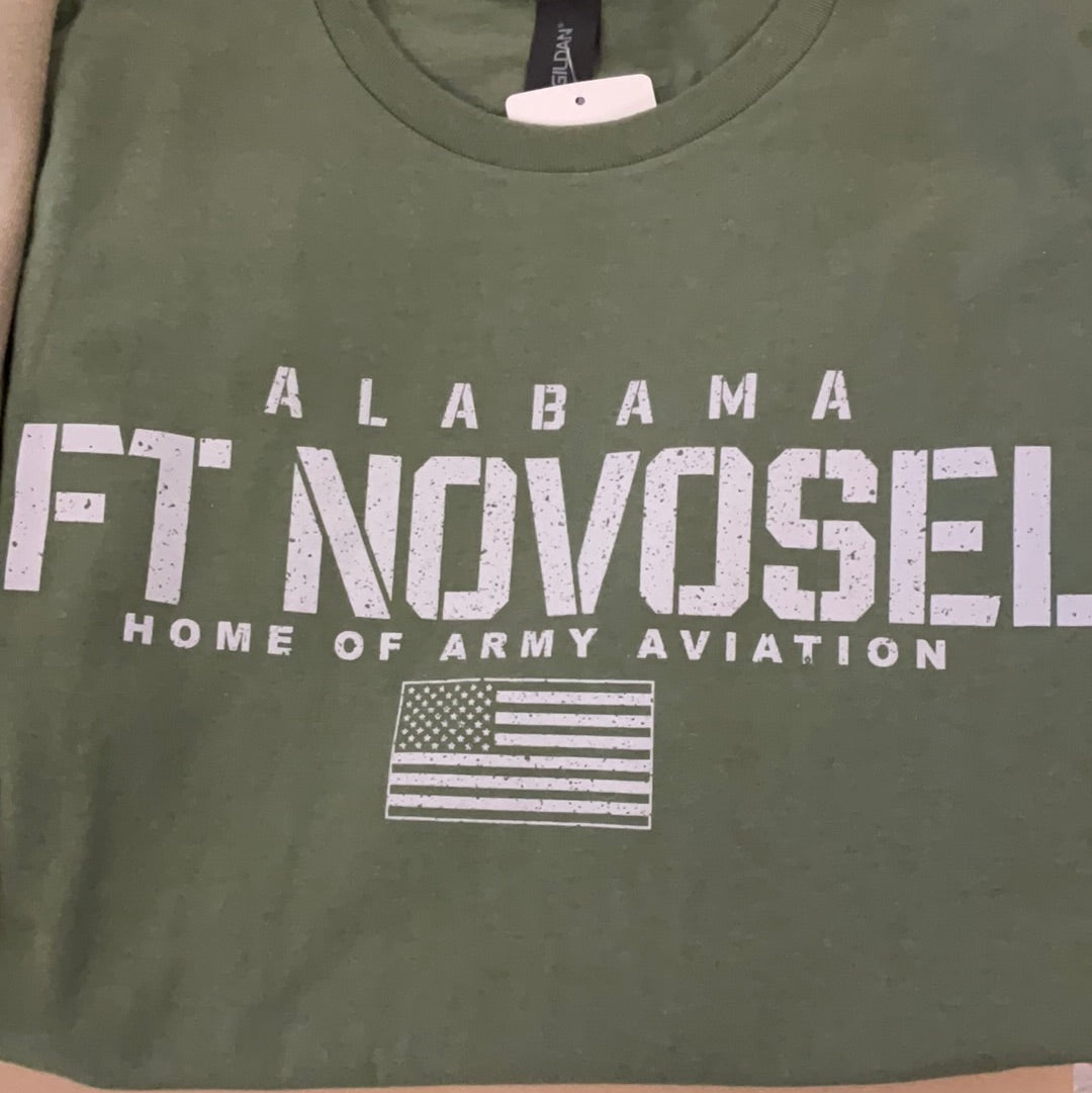 
                  
                    AH-64 Apache w/flag T-Shirt Fort Novosel
                  
                