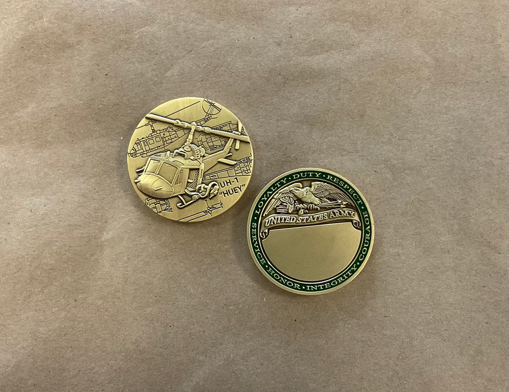 UH-1 Huey Helicopter Challenge Coin