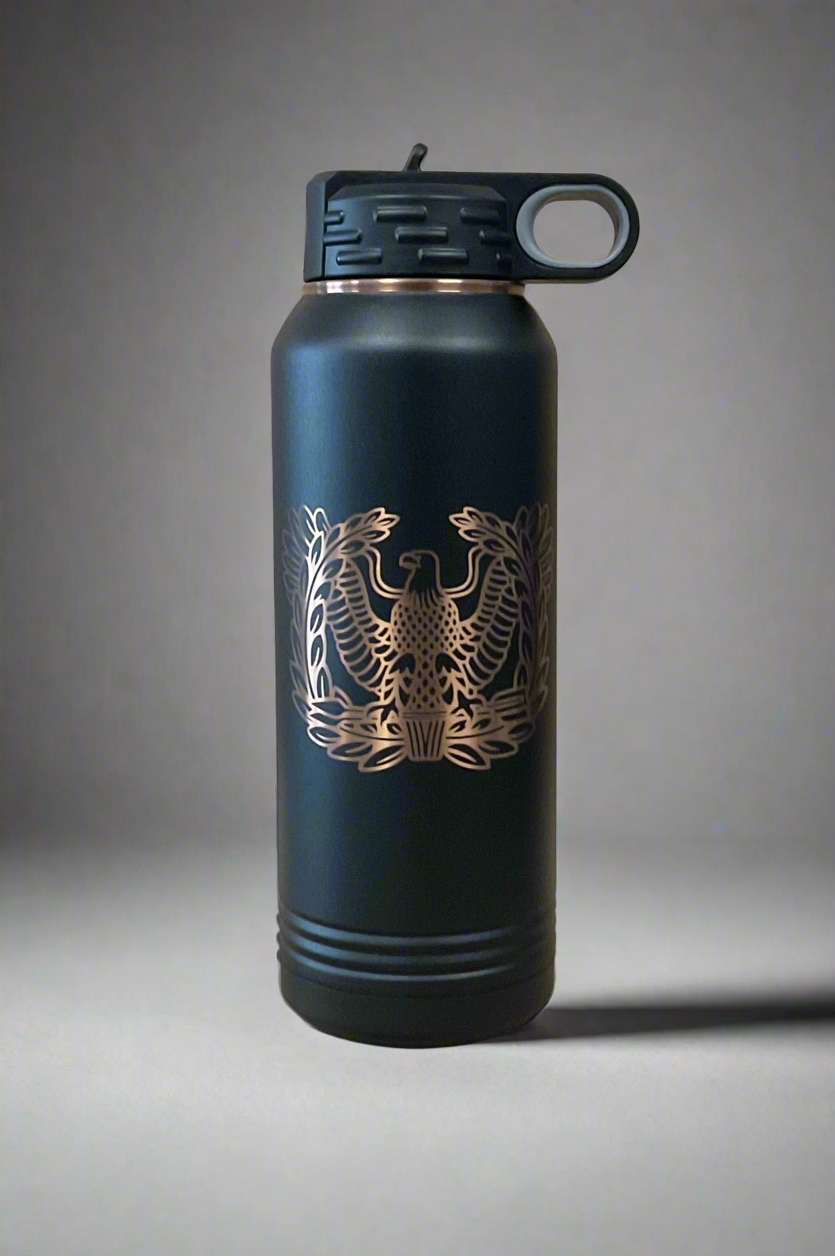 32oz Water Bottle with etched Warrant Insignia