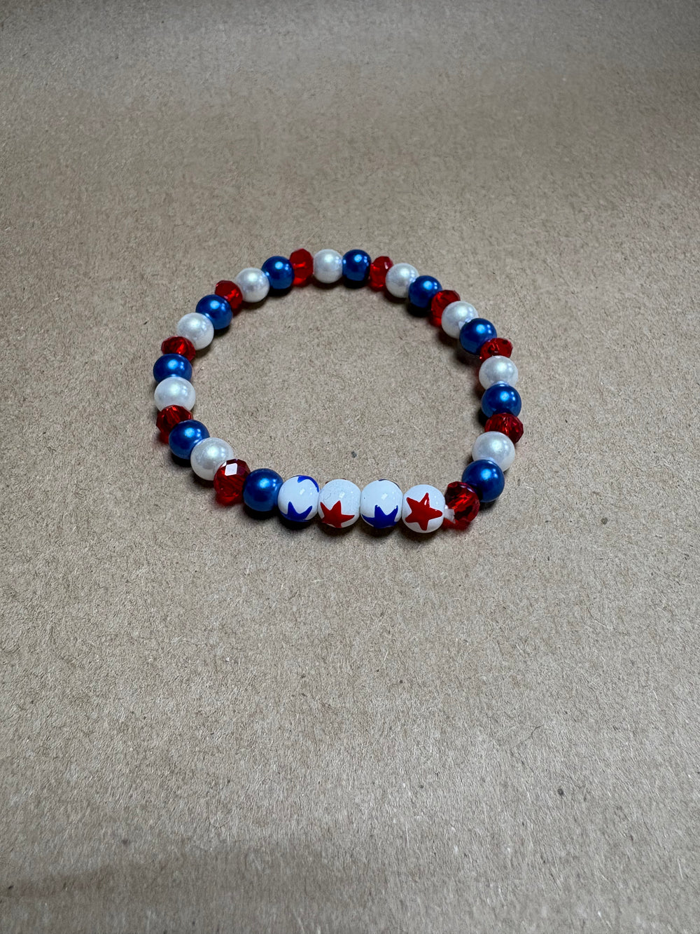 American 4 Star Beaded Bracelet Hand Paint