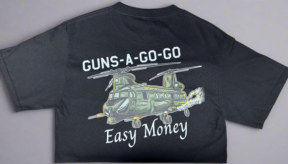Adult T-Shirt with Guns A Go-Go Easy Money