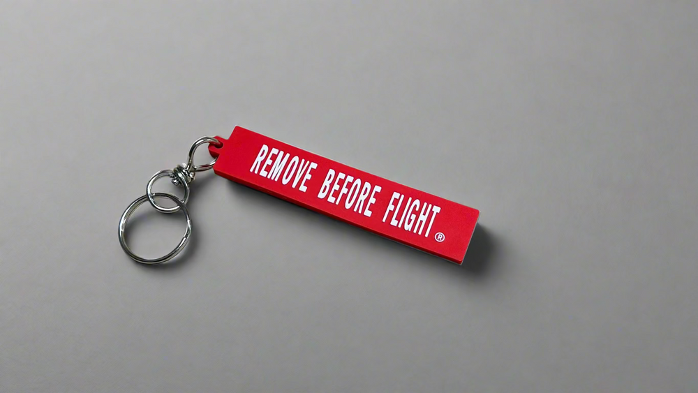 Remove Before Flight PVC Keychain