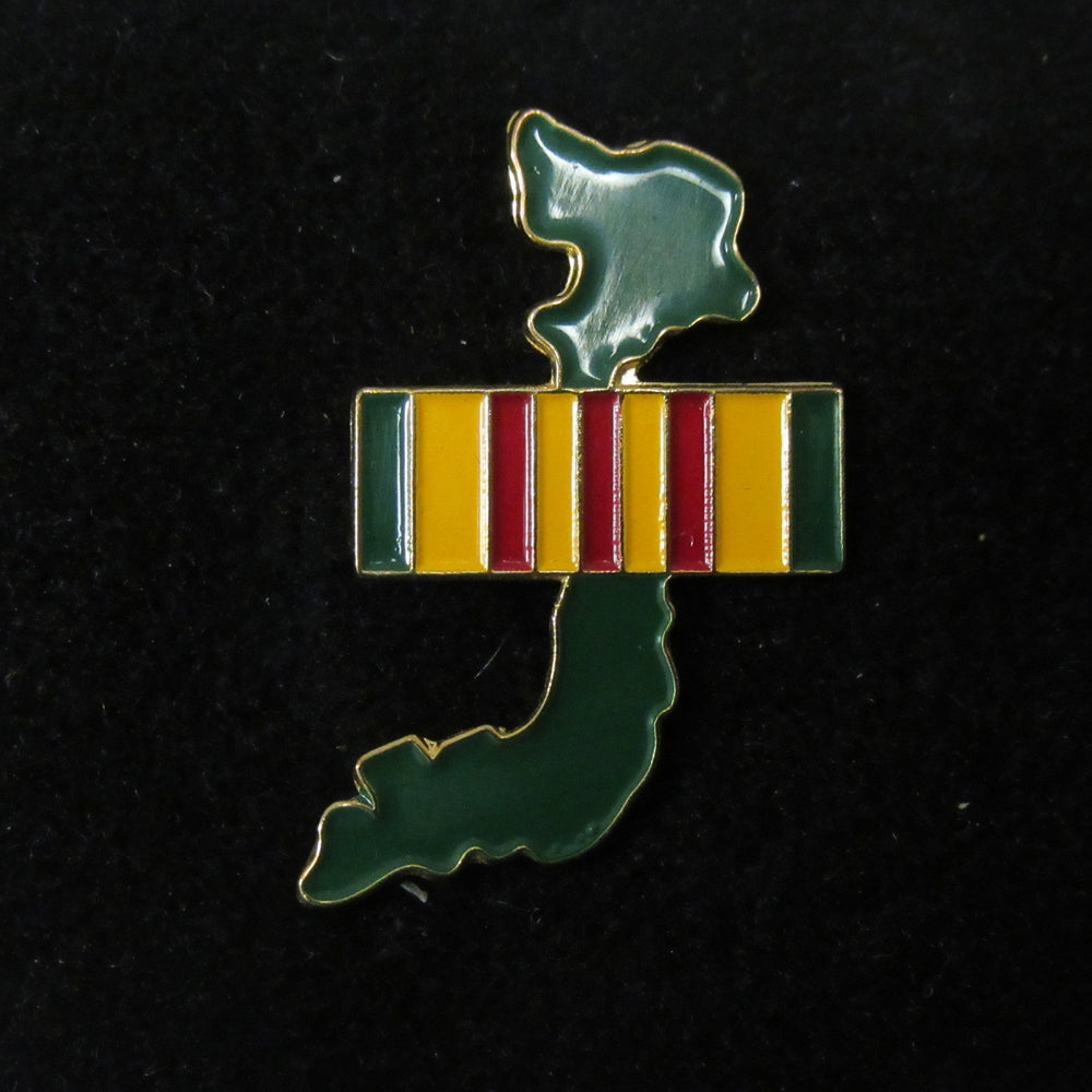 Vietnam Ribbon and Map Lapel Pin