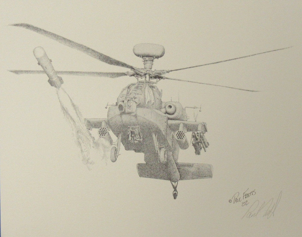 AH-64D Longbow Helicopter Print by Paul Fretts