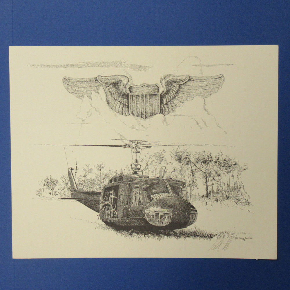 UH-1 Huey with USAF Pilot's Wings Print by Paul Fretts