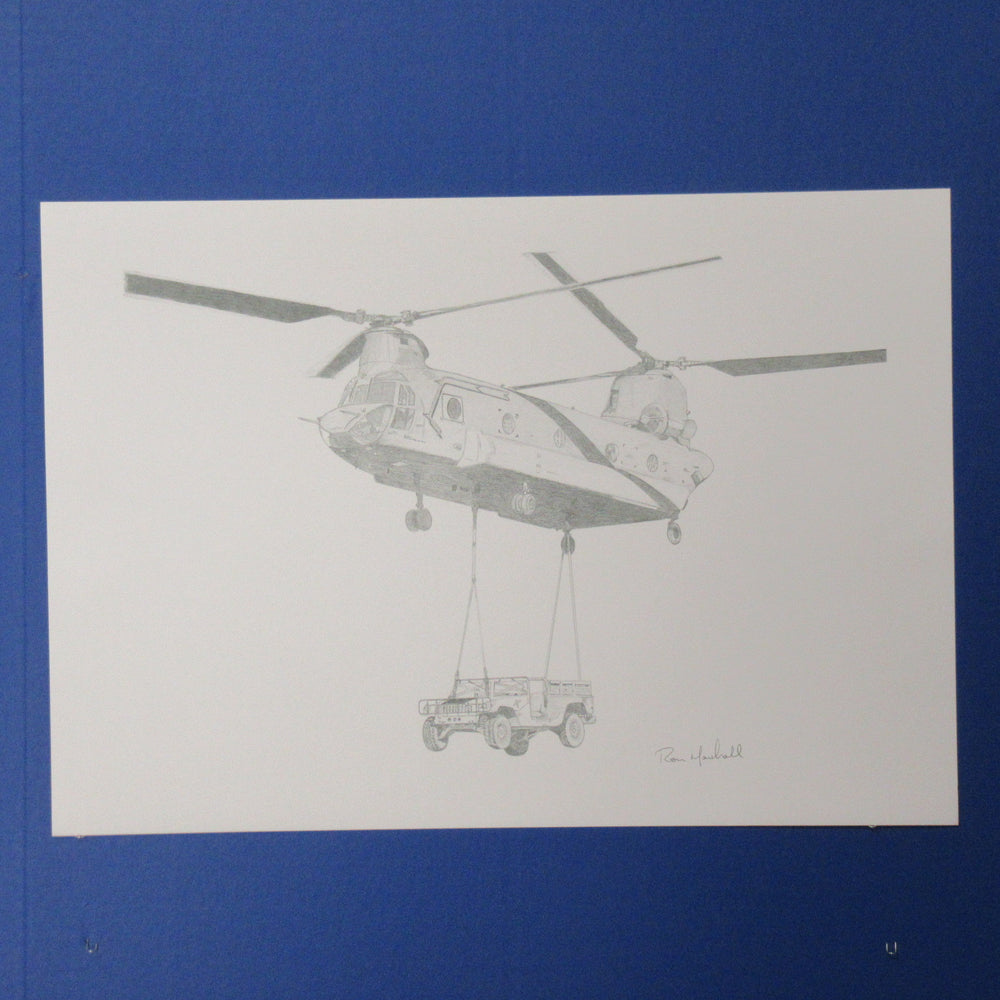 CH-47D Chinook Helicopter with Slingload by Ron Marshall