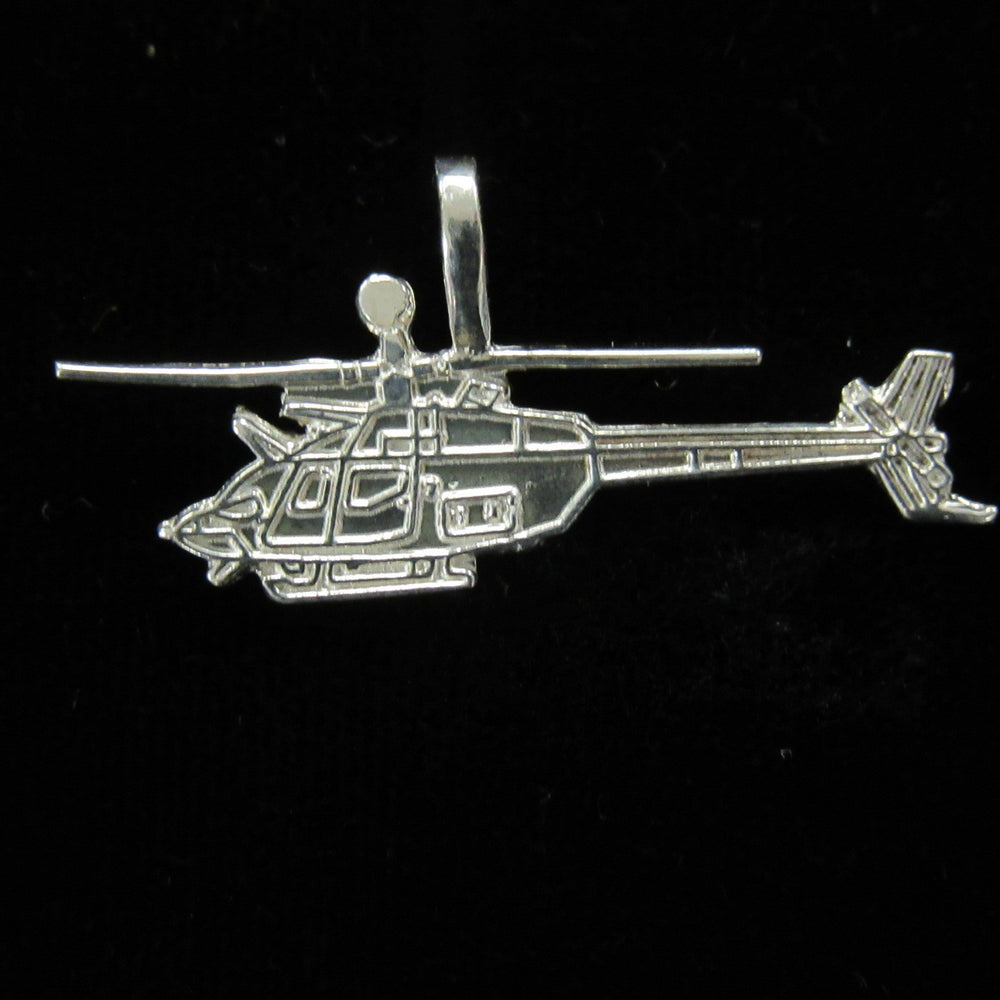 OH-58D Kiowa Helicopter Sterling Silver Charm LARGE