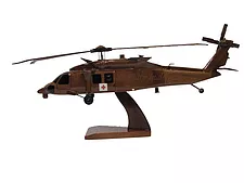 HH-60M Medevac Black Hawk Helicopter Mahogany Model