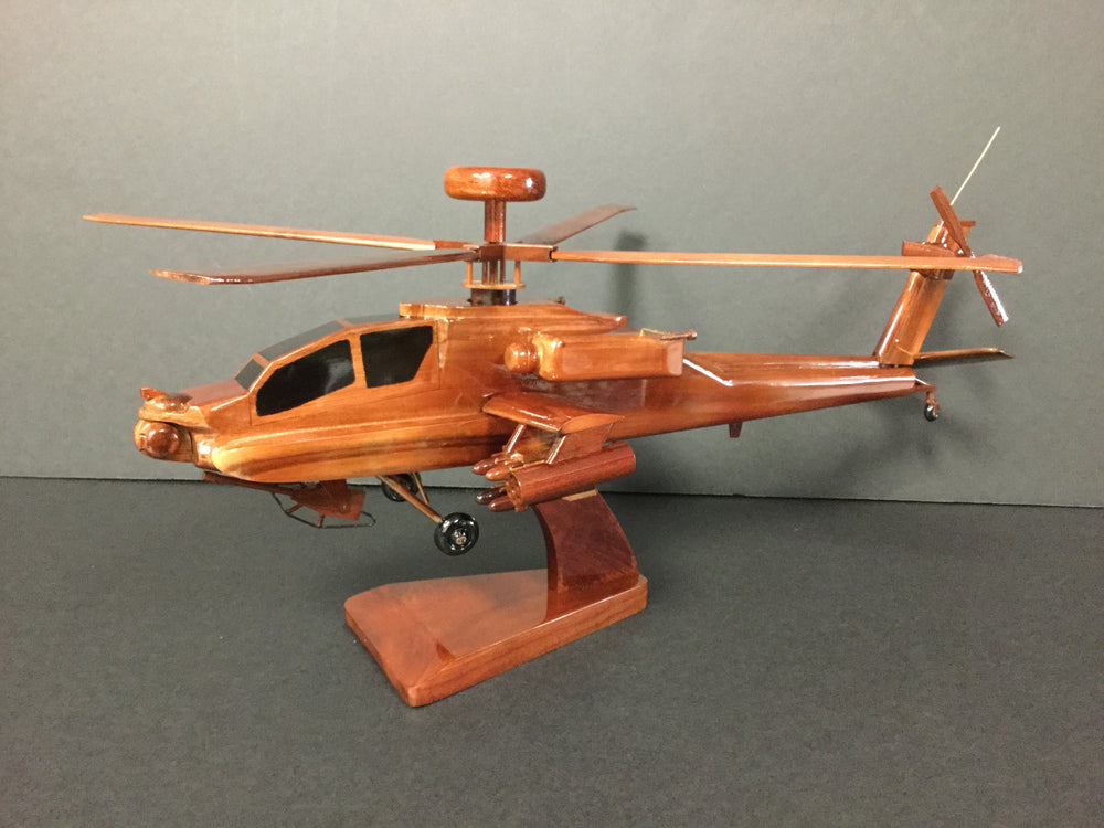 AH-64 Apache Longbow Mahogany Wood Model