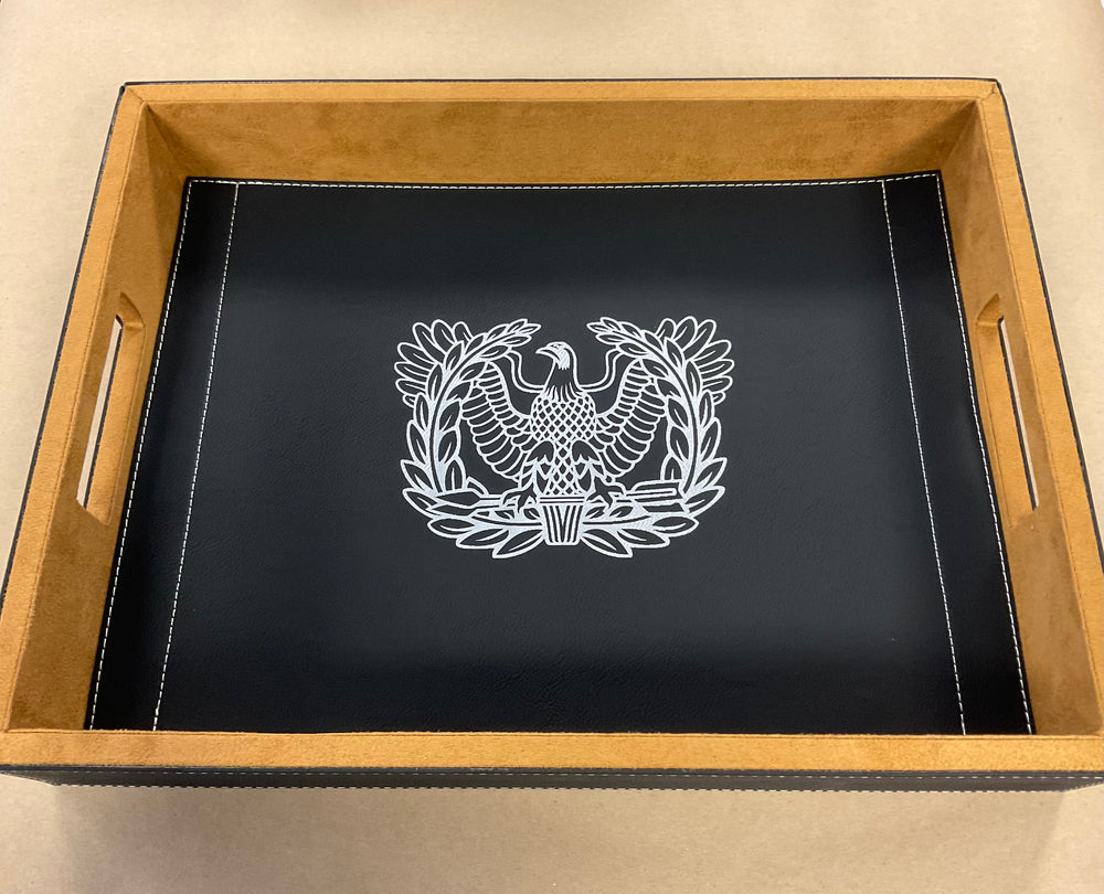 Leatherette Serving Tray - Warrant Insignia