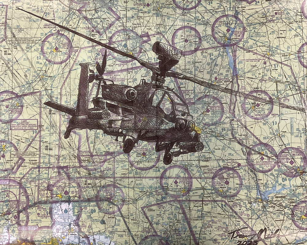 AH-64 Apache Map Print  By Trever Nielsen