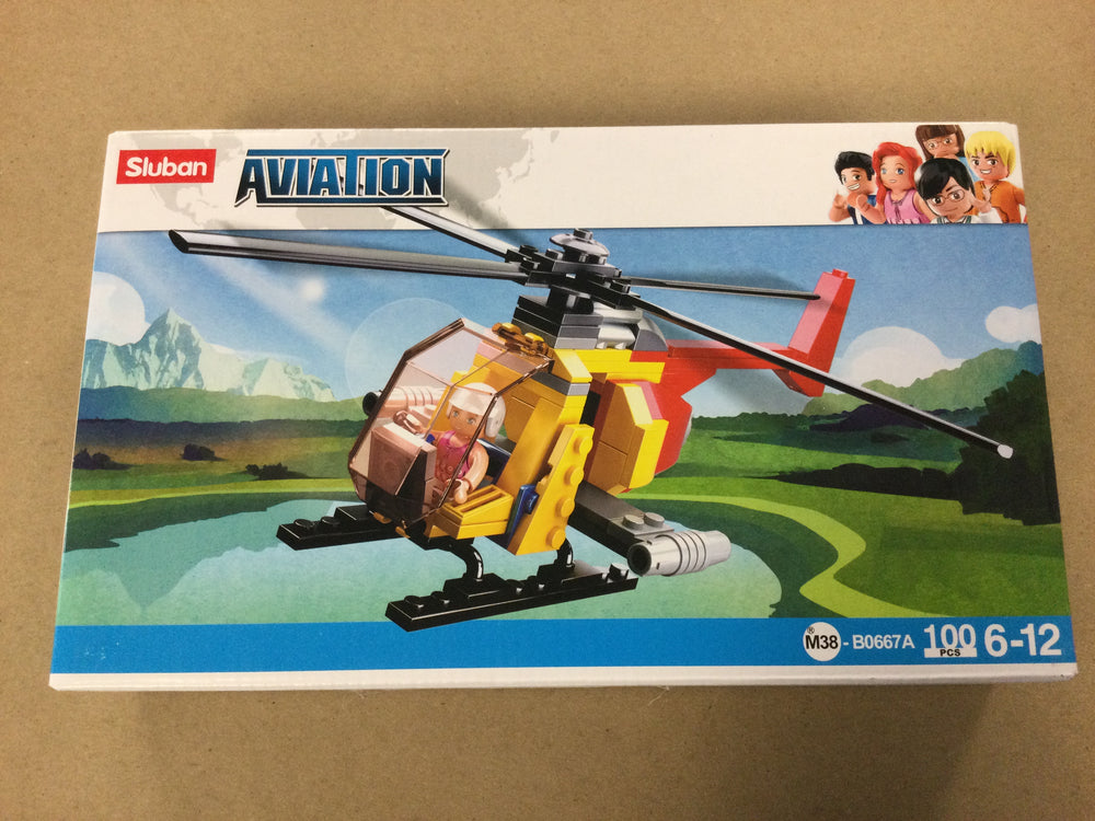 Building Block Yellow Helicopter