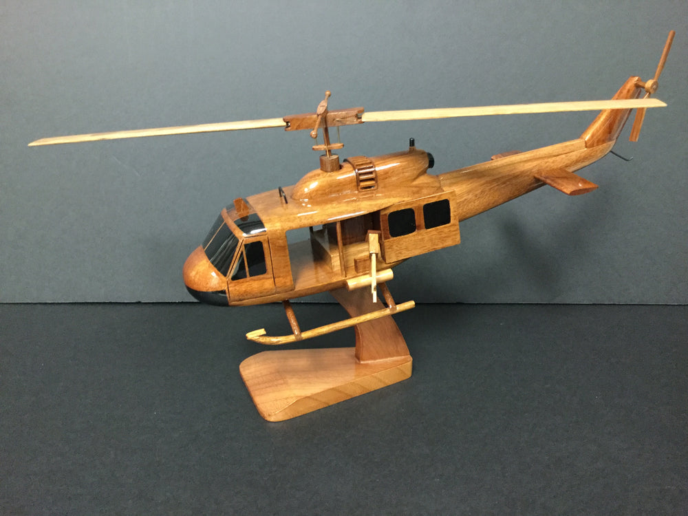 UH-1 Huey Mahogany Wood Model with Door Guns