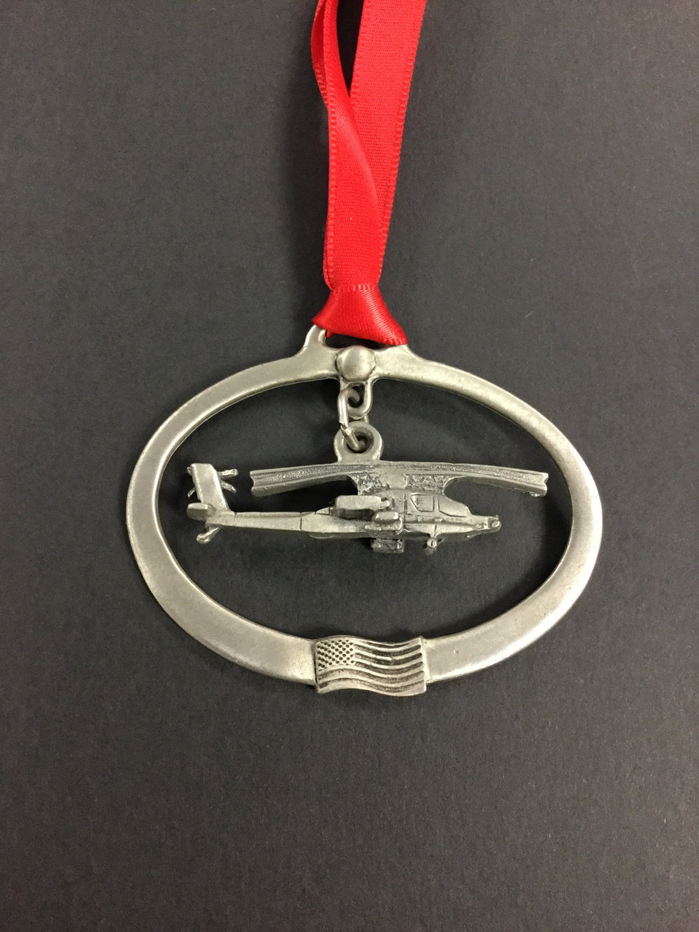 AH-64 Apache Helicopter Pewter Ornament