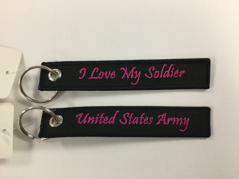 I Love My Soldier Keychain