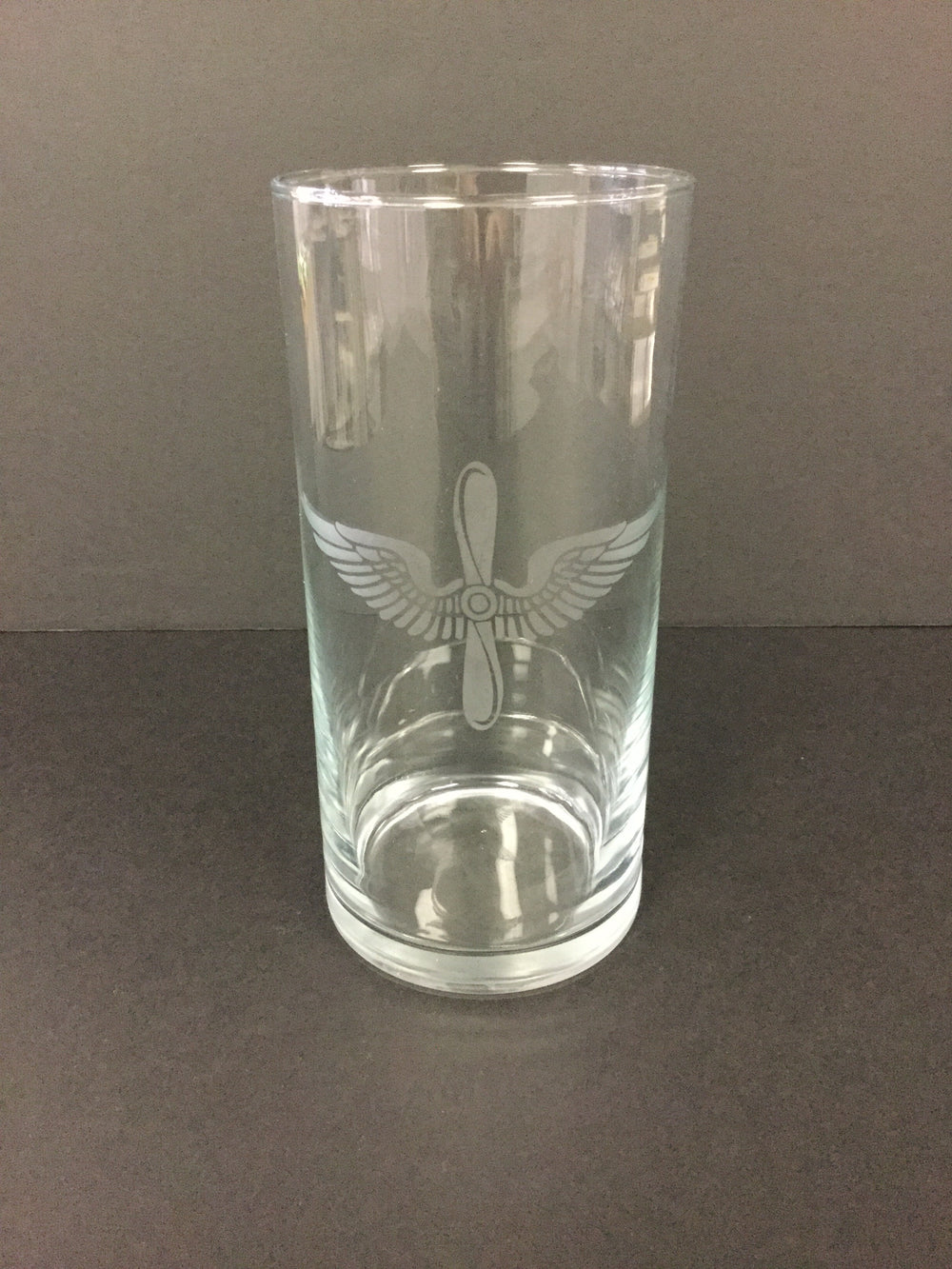 Vase etched with Aviation Branch Insignia