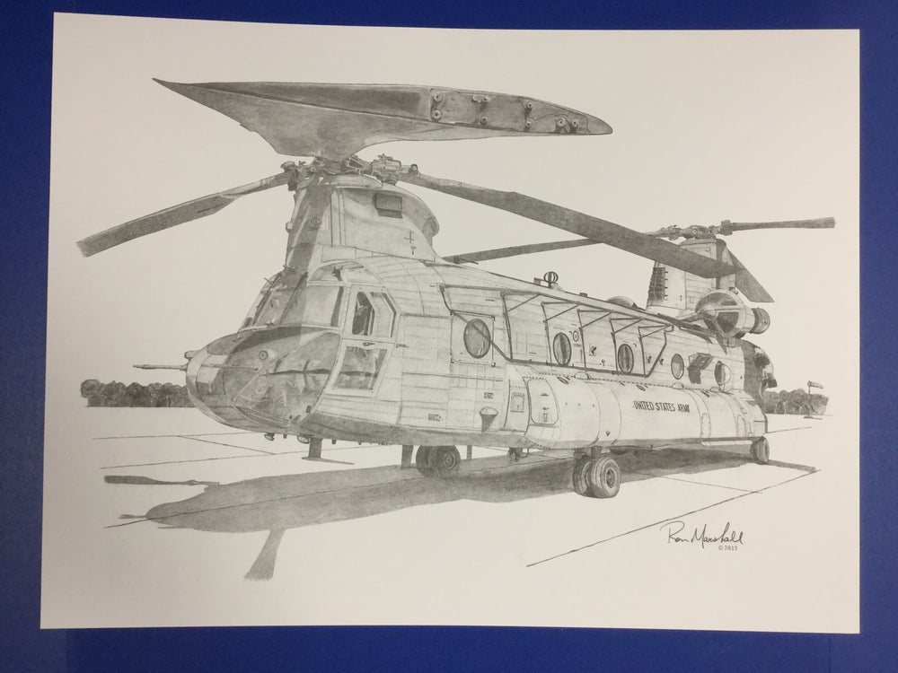 CH-47F Chinook Helicopter Print by Ron Marshall