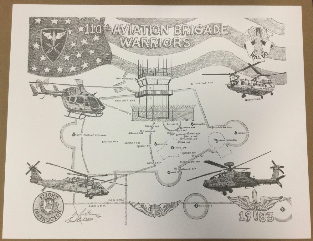 110th Aviation Brigade Warriors Print by Sam Baker