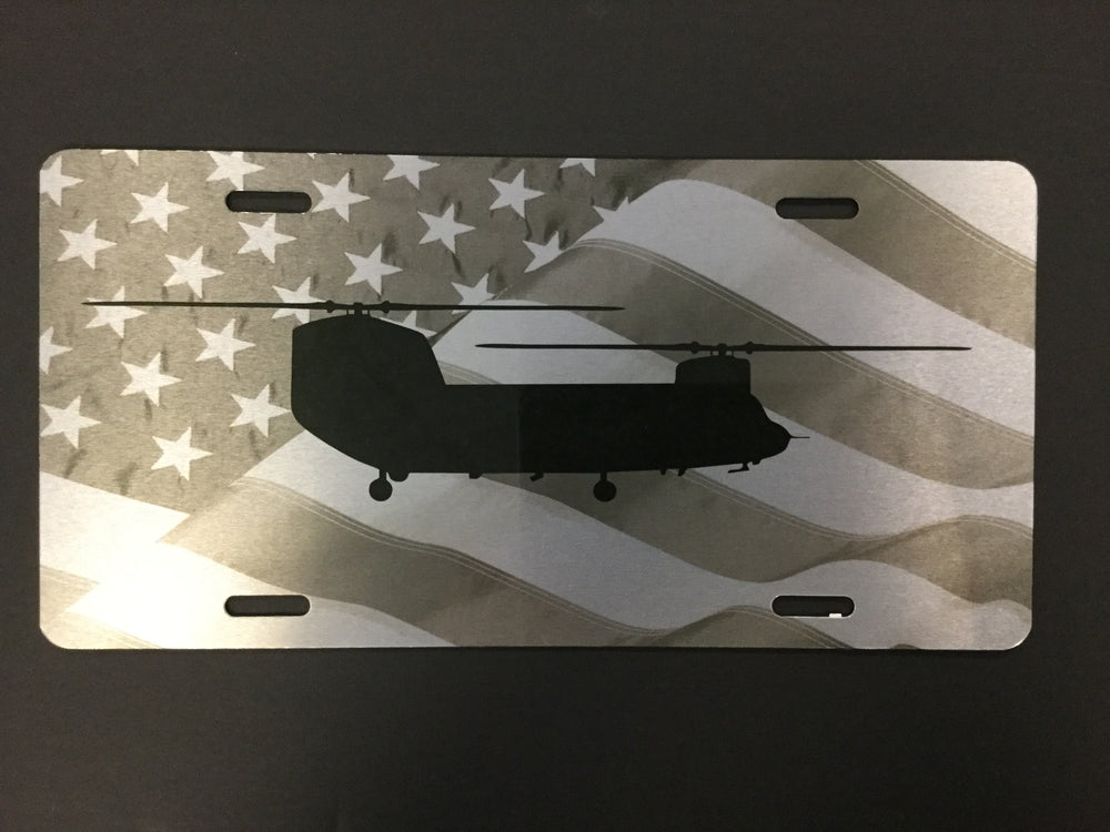 CH-47 Chinook License Plate with Flag