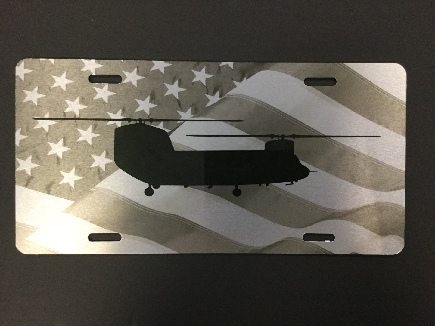 CH-47 Chinook License Plate with Flag – Aviation Museum Gift Shop