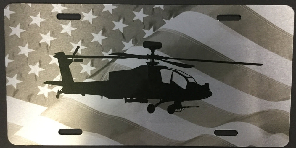 AH-64 Apache Helicopter with Flag License Plate
