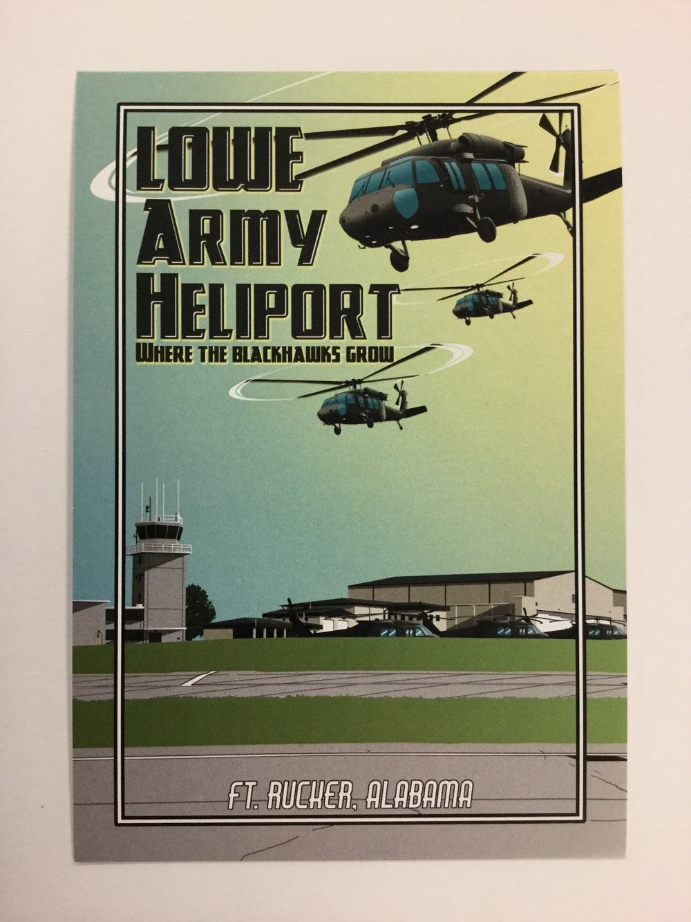 Lowe Airfield Postcard - art by Matthew Isely