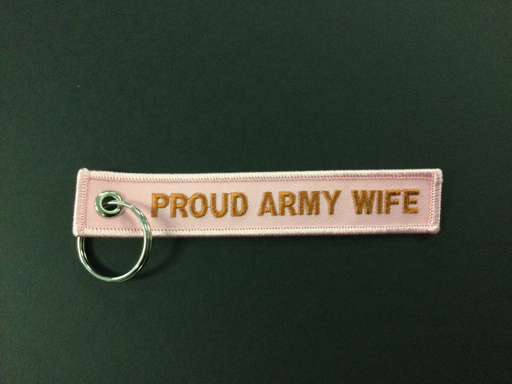 Proud Army Wife Keychain - Pink