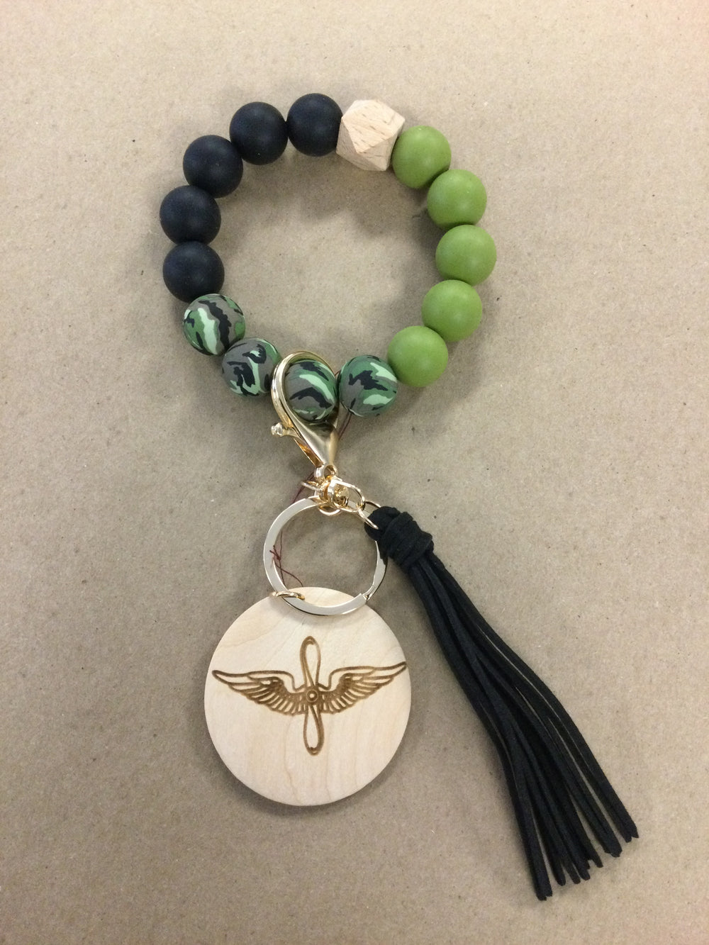 Army Aviation Silicone Wristlet Key Chain