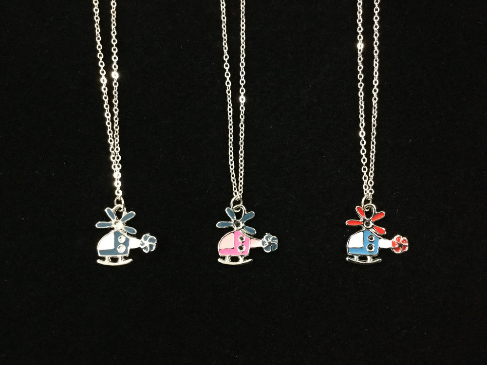 Kids' Enameled Helicopter Necklace