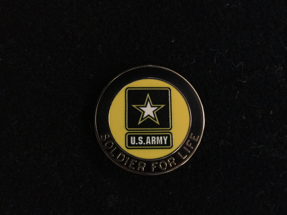 US Army Soldier For Life Logo Pin