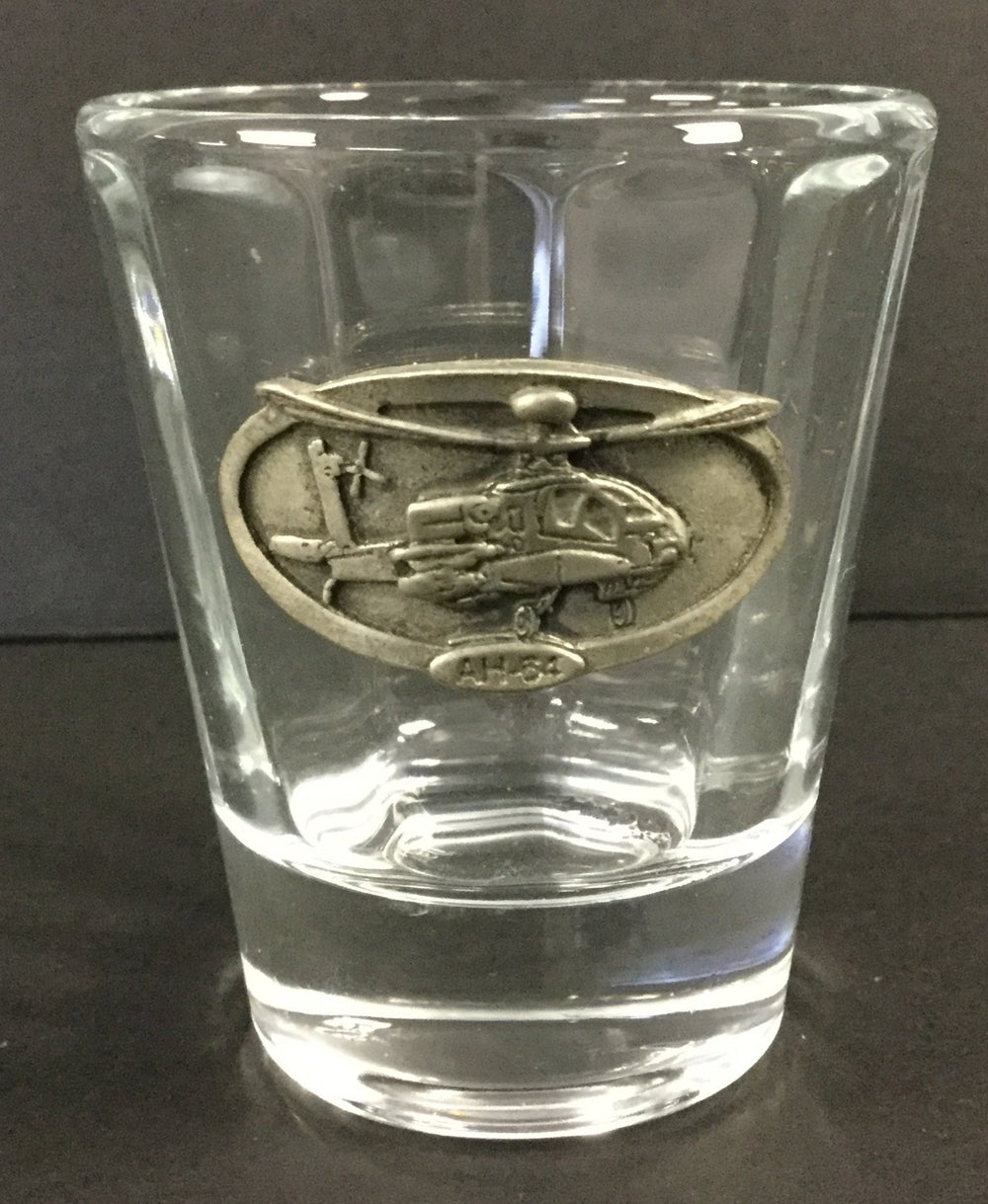 AH-64 Apache Helicopter Pewter Emblem Shot Glass