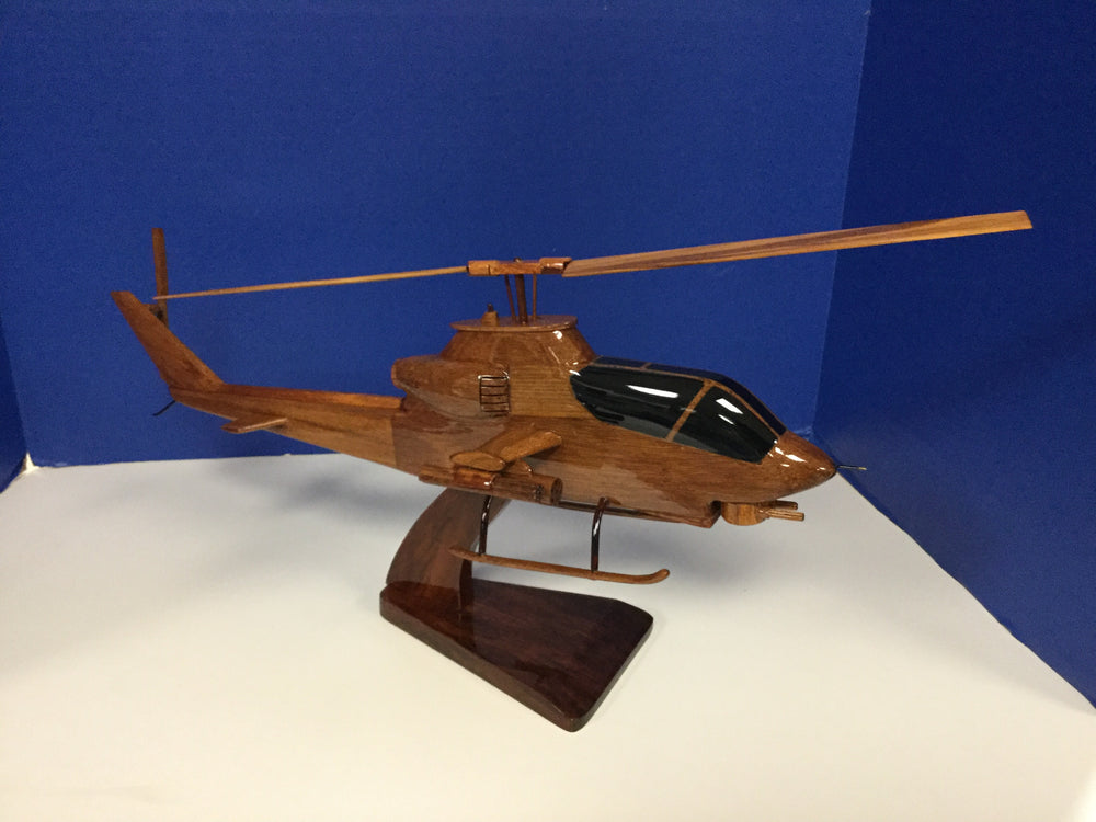 AH-1G Cobra Helicopter Mahogany Wood Model