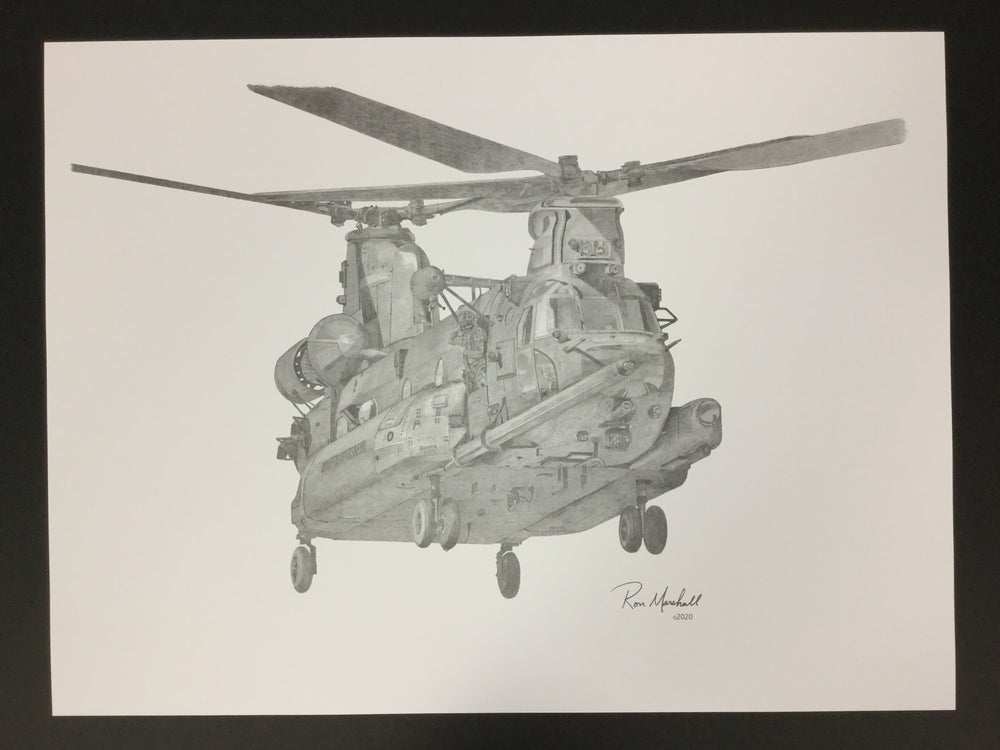 MH-47G SOAR Helicopter Print by Ron Marshall